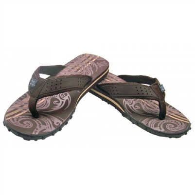 Men's Tribal Flip Flops - Brown